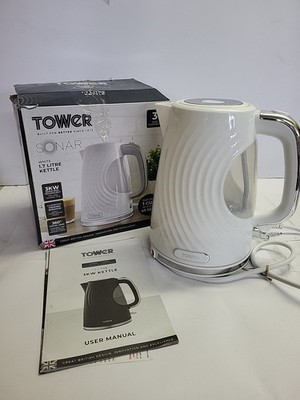 Tower 1,7L Wasserkocher - Sonar, Sichtfenster, weiß, T10083WHT REF R223