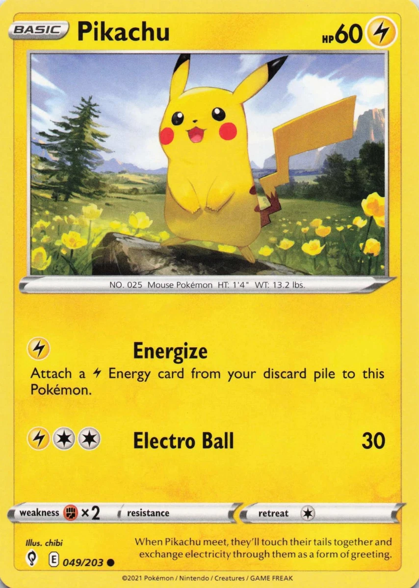 2021 ポケモン ピカチュウ REV.FOIL #049 ENGLISH Las mejores ofertas en Pikachu 049/203 SWSH07: Evolving Skies | eBay