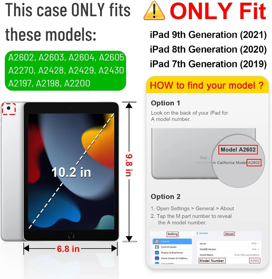 Funda para iPad 9ª / 8ª / 7ª Generación (2021/2020/2019) 10,2 Pulgadas - [Corner Pr Foto 2 de 4