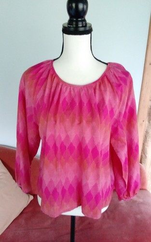 Matta NY Amuda Ikat Top cotton silk S/M pink