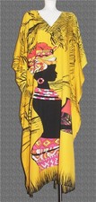 Colorful Bright African American Woman Ethnic Culture Kaftan MuuMuu One Size NWT
