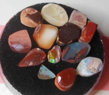 13 Mexican Fire Opal Bonanza Sale Matrix Lapidary Facet Rough Polish Mix 21TCW