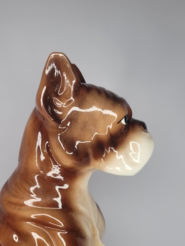 19" Large Vintage Boxer Dog High Gloss Ceramic Porcelain Statue Figure **READ** - Picture 13 of 24