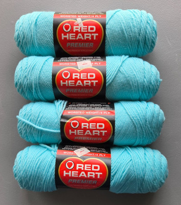 4 Red Heart TUROQUOISE 4 Ply Knit & Crochet Yarn 100% Virgin Orlon Acrylic Fiber