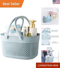 Portable Plastic Shower Caddy Basket with Handles, Blue
