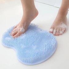 Share Foot Back Scrubber Exfoliating Silicone Massager Pad Cleaning Mat Bath Sho