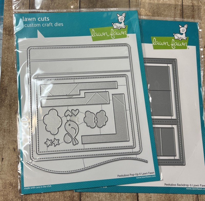 Lawn Fawn Peekaboo Backdrop and Peekaboo Pop-Up Die Sets~New in Packages
