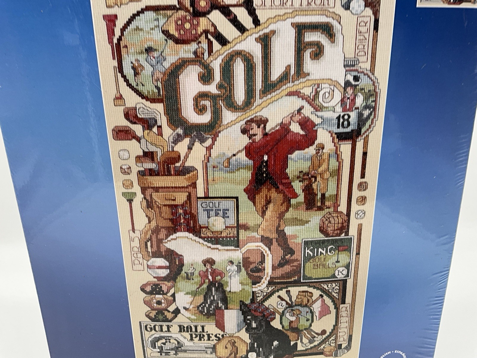 Janlynn Counted Cross Stitch Kit Golf Nostalgia 10x16 14 count #023-0137 NIP