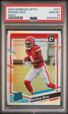 2023 PANINI DONRUSS OPTIC HOLO #257 RASHEE RICE RATED ROOKIE PSA 10