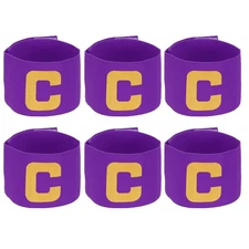 Soccer Captain Armband, Elastic Football Armband 6 Pack Purple