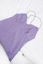 Madewell Layton Midi Slip Dress Size 6 Purple Stripe Spaghetti Strap NWT