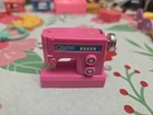 Vtg Barbie Doll Miniature Wind Up Sewing Machine Toy Mini Pink Dollhouse Works
