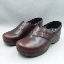 ABEO Biosystem Brown Leather Slip On Clogs Slip Resistant Comfort Shoes 9.5