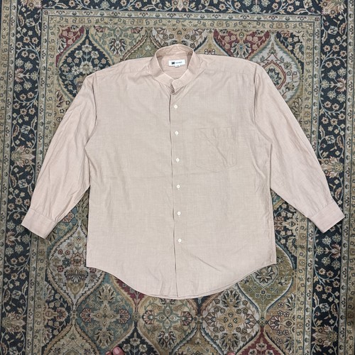 Issey Miyake, Vintage IM Product Issey Miyake Band Collar Shirt Beige Mens L 80s 90s Classic