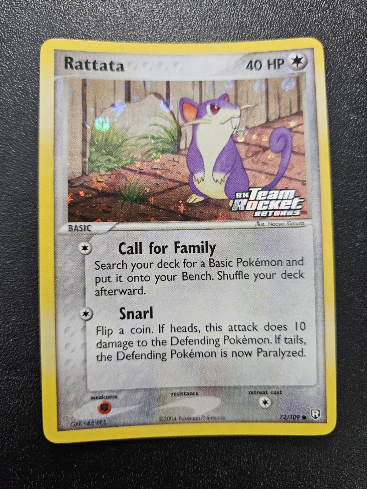 Pokemon Team Rocket Returns Rattata Stamped Reverse Holo 72/109 EXC-NEAR MINT