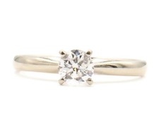 Women's 0.51 Ctw Round Diamond Solitaire Engagement Ring In 14KT White Gold