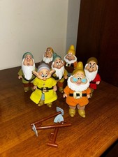 Lot Pupi En Caoutchouc Avec Sifflet - Blanche-Neige Et Les 7 Nains, Jouet Vintage