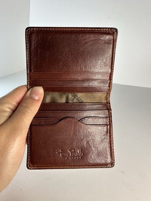 Tony Perotti Italy Brown Leather Bifold Wallet Card Holder Men Preowned