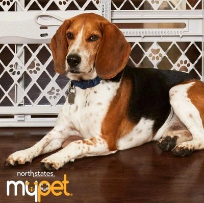 #ad MYPET North States Paws Portable Pet Gate 26 40quot; Wide. Pressure Mount. No too... $15.00