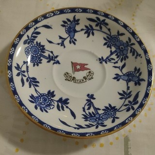 Rare White Star Line RMS Olympic Titanic Era 2nd Cl Coffe Cup Saucer 5.5 Inch