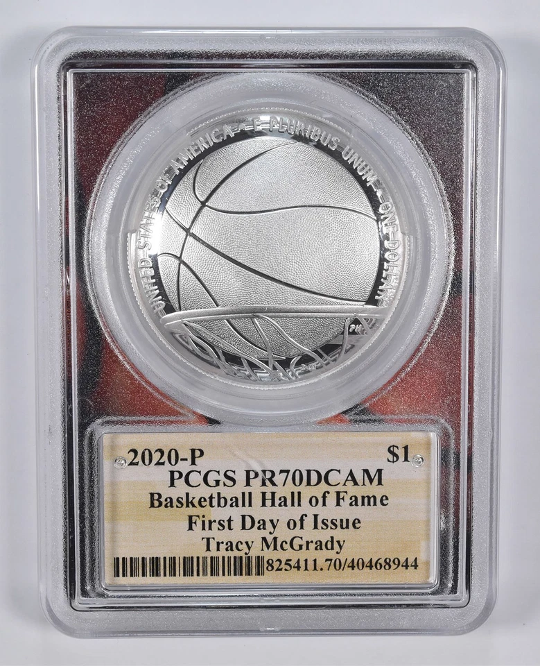 PR70 2020-P TRACY MCGRADY SIGNED Basketball HOF Commemorative Dollar PCGS *7937 - Image 2 of 4