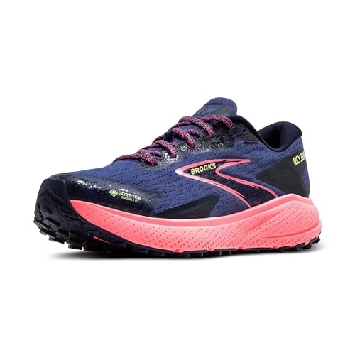 Brooks Women’s Divide 5 GTX Waterproof Trail Running Shoe - Grey Blue/Pink/Lime