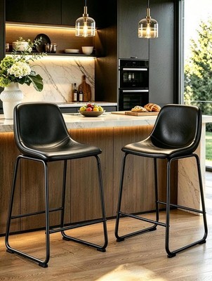 TAVR Counter Height Stools Set of 2 24 inch Barstools Hold up to 500 lbs Armless
