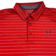 Under Armour The Playoff Polo Golf Stretch Performance Striped Red Men Size 2XL