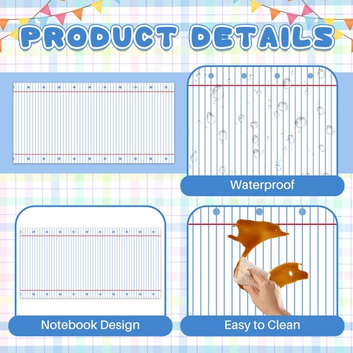 3 Pieces 108 x 54 Inch Notebook Plastic Tablecloth Large Rectangle Notebook D... - 第 3/7 張圖片