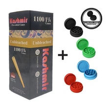 Kashmir Pre Rolled Cones Unbleached 1 1/4 Bulk Box 1100 Cones with Filter Tip