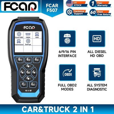 FCAR F507 Heavy Duty Truck Diagnostic Scanner Tool Full System For Cummins/Volvo