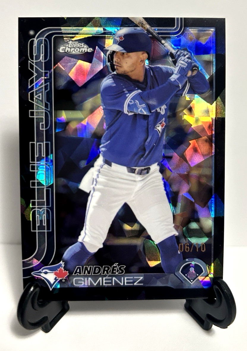 Andres Gimenez-2025 Topps Chrome Sapphire #70 BLACK 06/10-Blue Jays! SSP