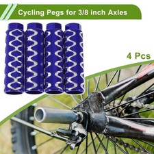 4 Pcs Bike Pegs 100mm Circle Texture Cycling Foot Pegs Blue