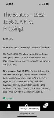 The Beatles 1962-1966 - The Red Album - Released In 1973- Apple Records - Picture 10 of 10