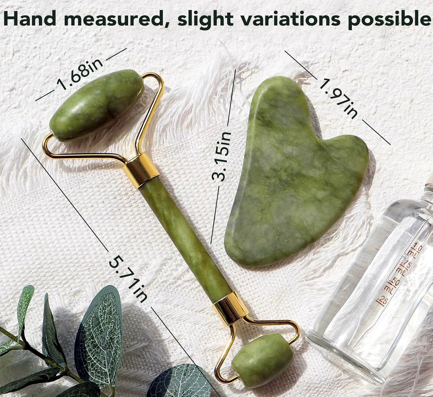 HUEFULL Genuine Jade Roller & Gua Sha Skin Care Set for Face  (NEW)