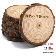 10 Pack Large Wood Slices for Centerpieces 9-10 Inch - Natural Unfinished