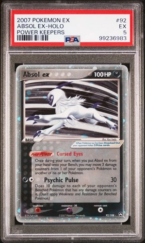 PSA 5 Absol ex 92/108 Power Keepers Holo Pokemon Slab