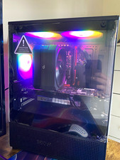 Custom/Whitebox Gaming Desktop PC Black Tower RGB Lighting Tempered Glass