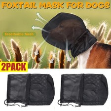 2PACK Dog Foxtail Mask Dog Foxtail Protect Hood Mesh Snood Head Net Adjustable