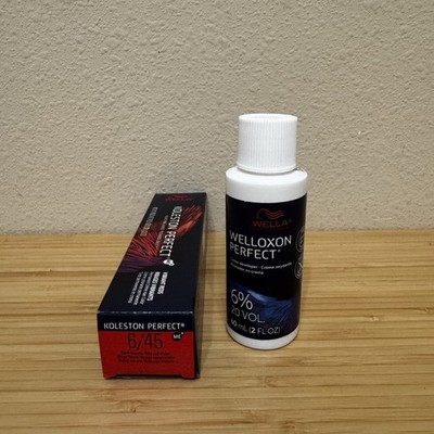 Wella Koleston Perfect 6/45 Dark Blonde/Red Violet & 20 Vol developer 2oz each