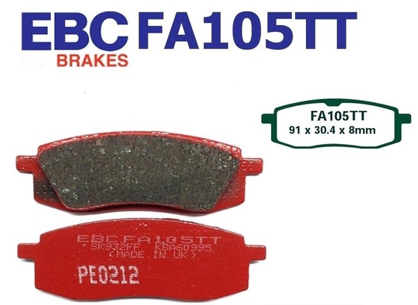 EBC BremsbeläGe FA105TT FüR Yamaha YZ TT 125 250 490 600-image