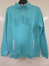 Quarter Zip Pullover Women's Mint Sweatshirt with Pockets Large L Golf Sweater