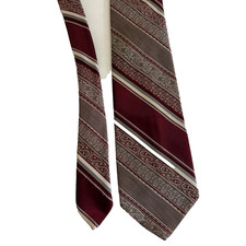 Wemlon by Wembley Neck Tie Red Striped Paisley Career Polyester