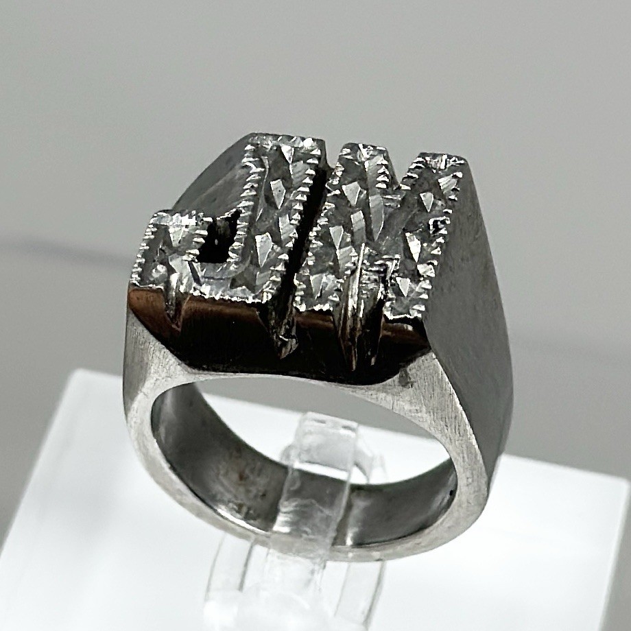 Vintage Silver Tone JM Initial Ring Initial Perso… - image 11