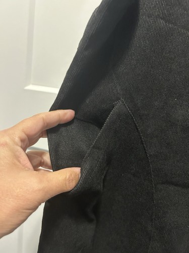 Abito completo tasca nero velluto a coste taglia 2X tasche davanti e dietro midi insegnante - Foto 3 di 6