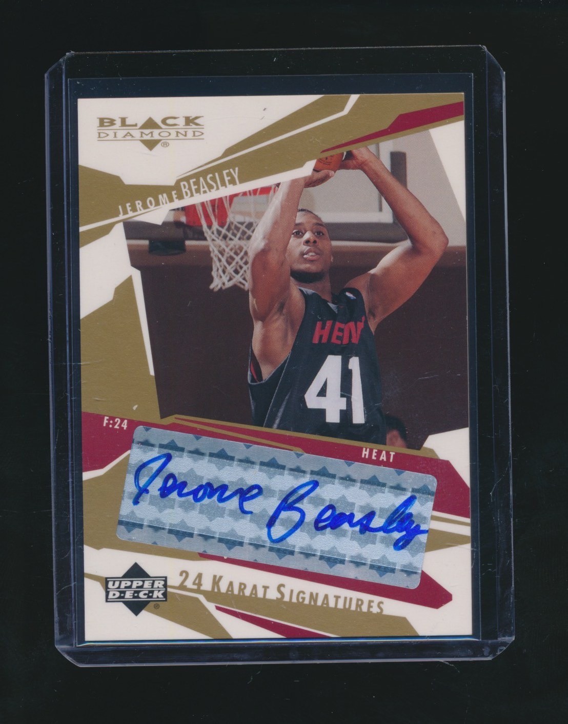 JEROME BEASLEY 2003-04 UPPER DECK BLACK DIAMOND 24 KARAT SIGNATURES AUTO #BE