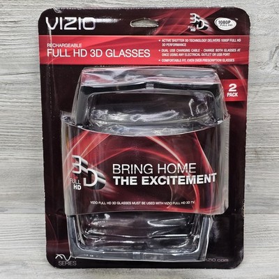 Vizio VSG102 Rechargeable Full HD Active Shutter 3D Glasses - 2 Pack for Vizio
