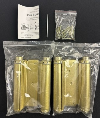 Ultra Hardware 6'' Heavy Duty Brass Double Action Spring Hinges For Door (Unused)