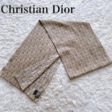 Christian Dior Oblique Trotter Wool Scarf Beige 63.0 in Luxury Authentic