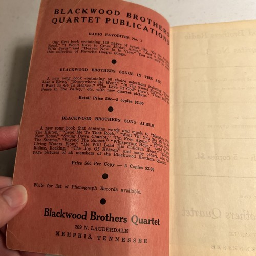 Rare Blackwood Brothers Radio Favorites No 3 Songbook Blackwood Brothers Quartet - Picture 2 of 12